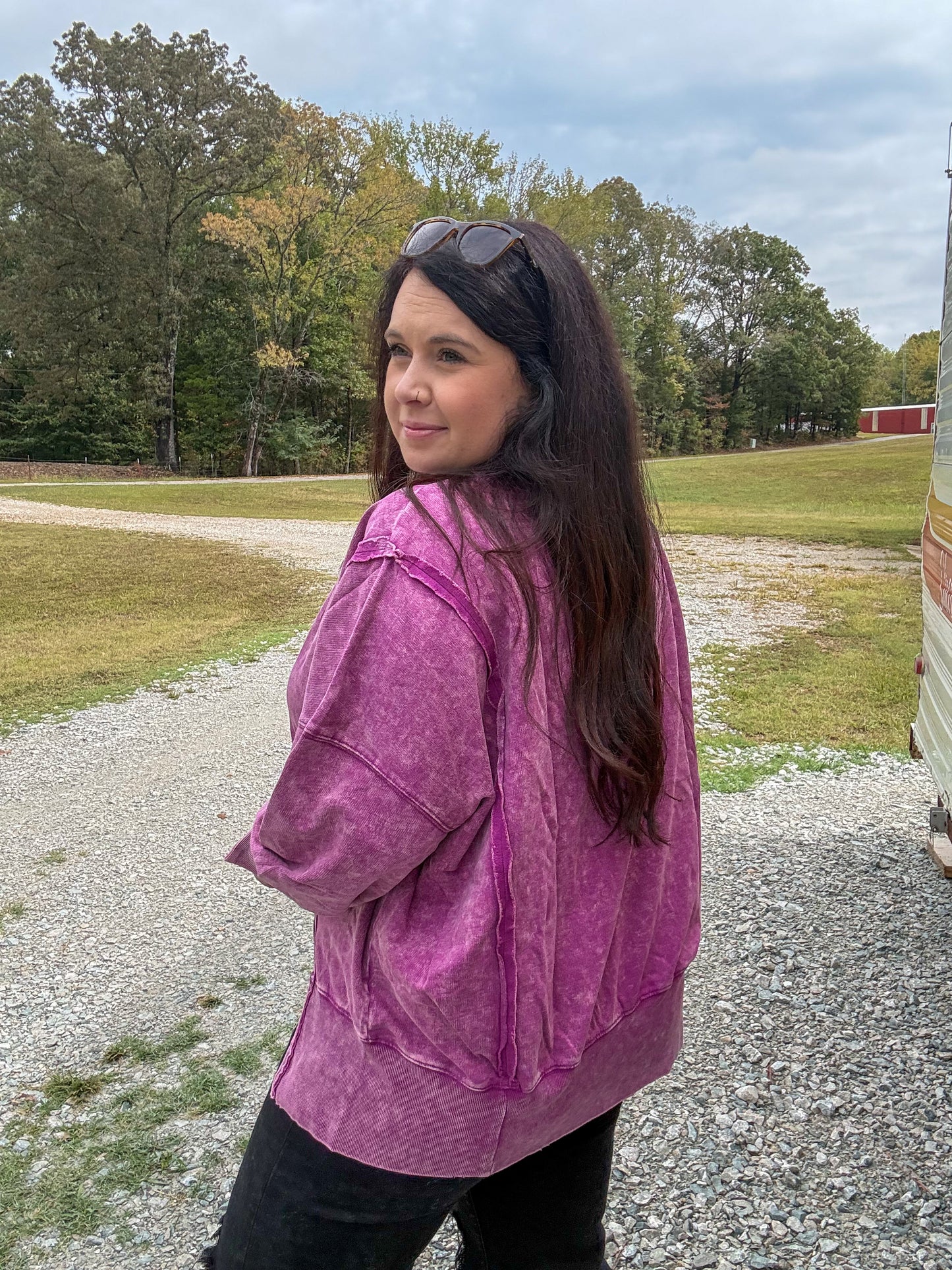 Exposed Seam Oversized Sweatshirt