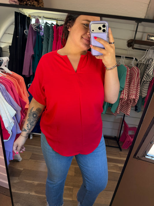Summer Airflow Top-Ruby