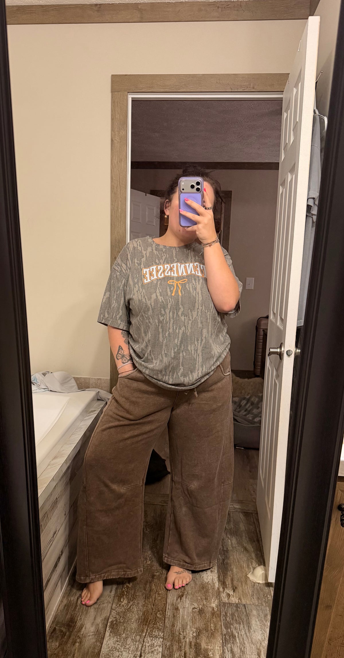 Acid Wash Barrel Sweatpants-Mocha