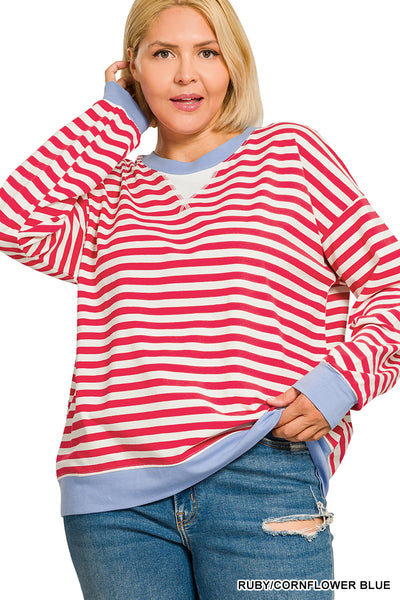 Striped Pullover-Red/Blue