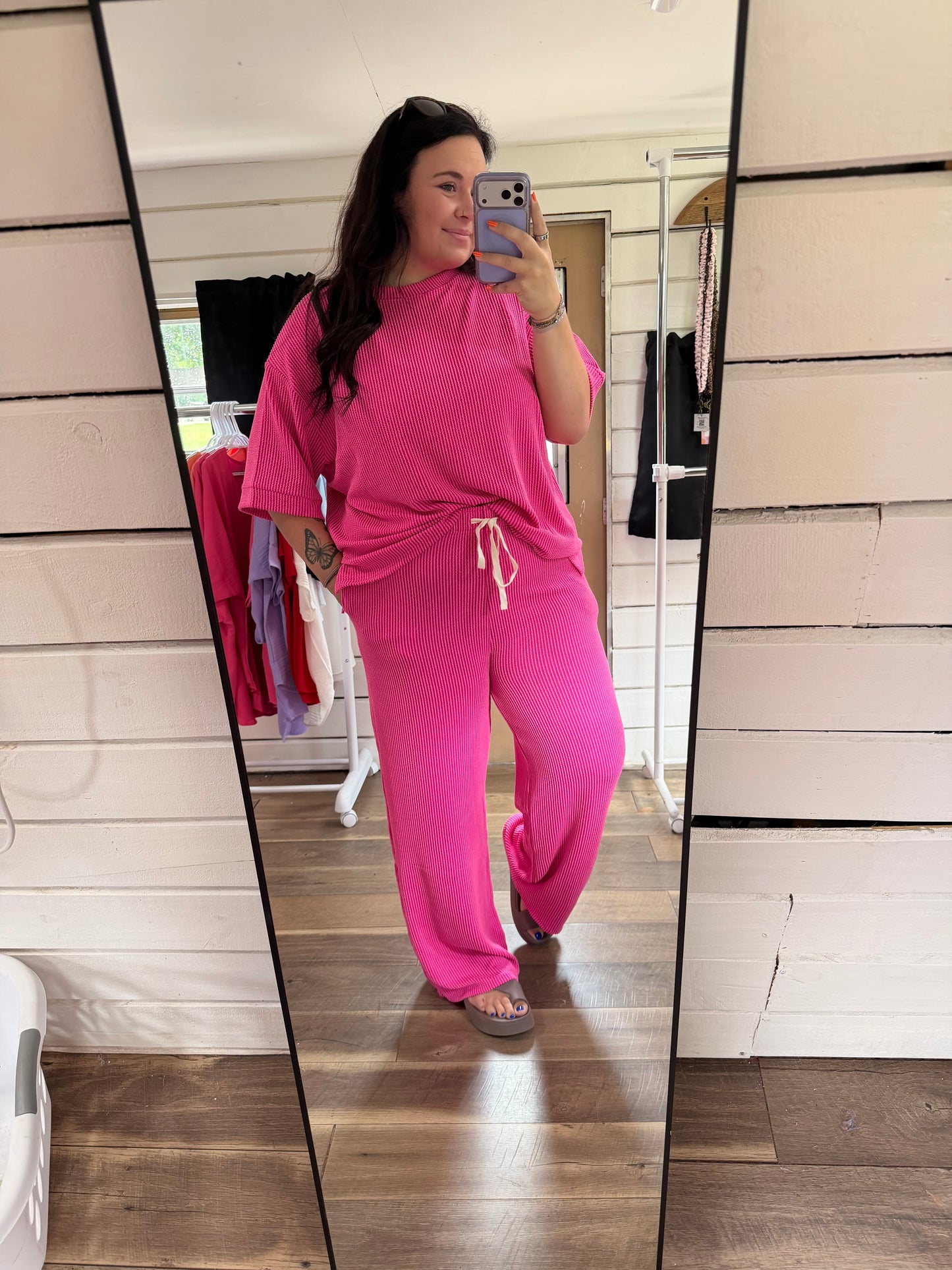 PLUS Hot Pink Ribbed set