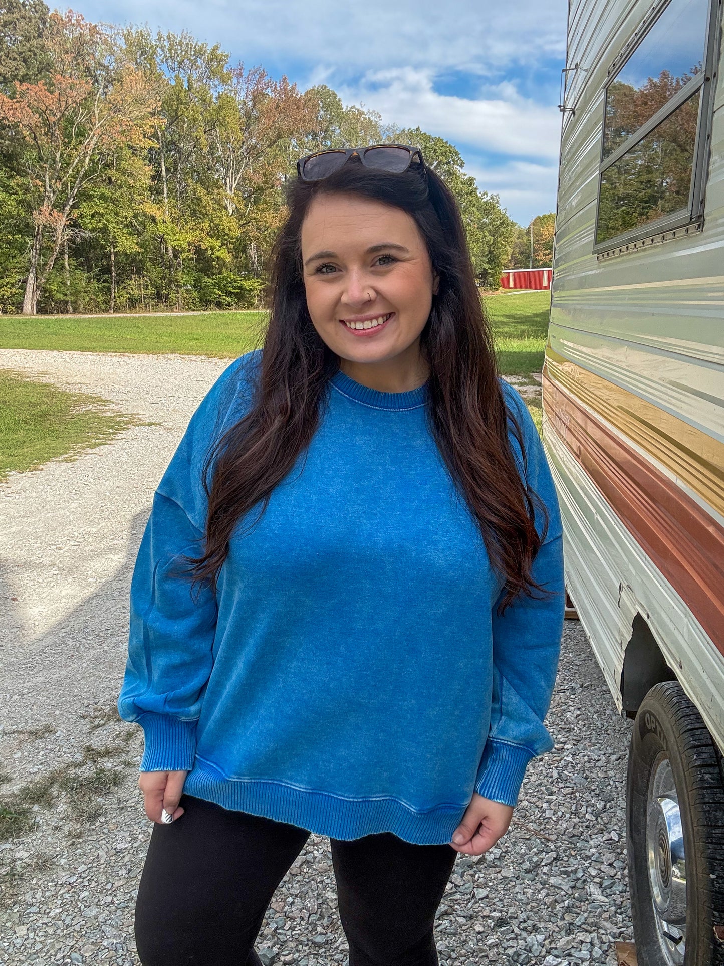 NEW Acid Wash Pocket Sweatshirt