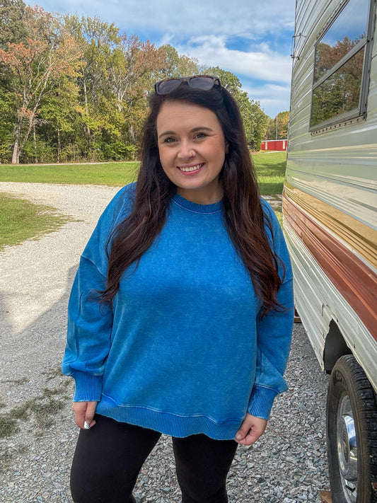 NEW Acid Wash Pocket Sweatshirt