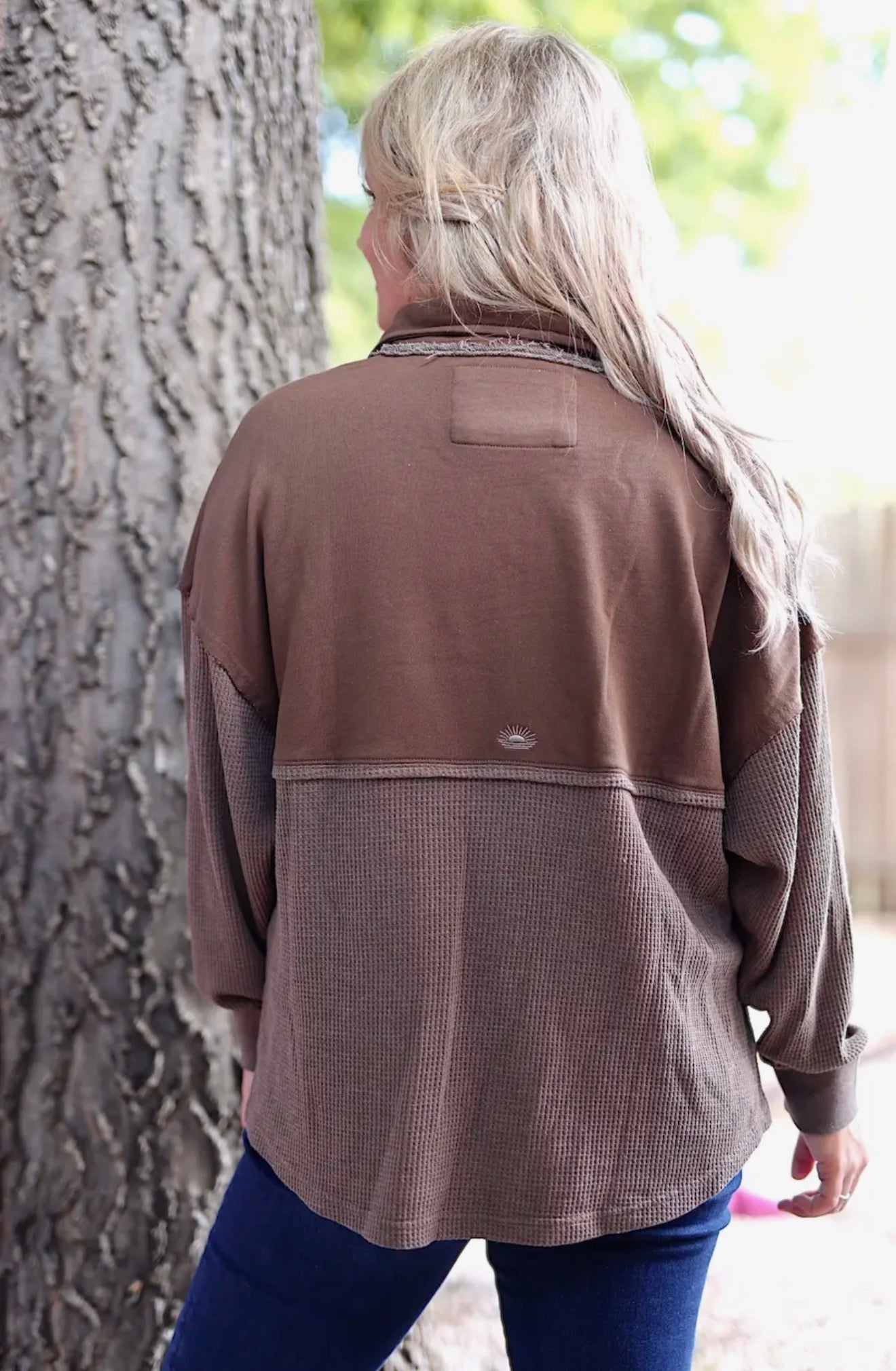 Quarter Zip Pullover- Brown