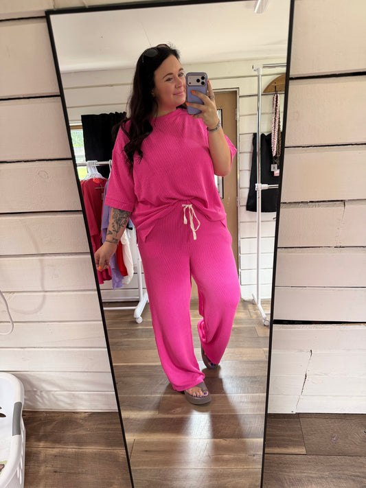 PLUS Hot Pink Ribbed set
