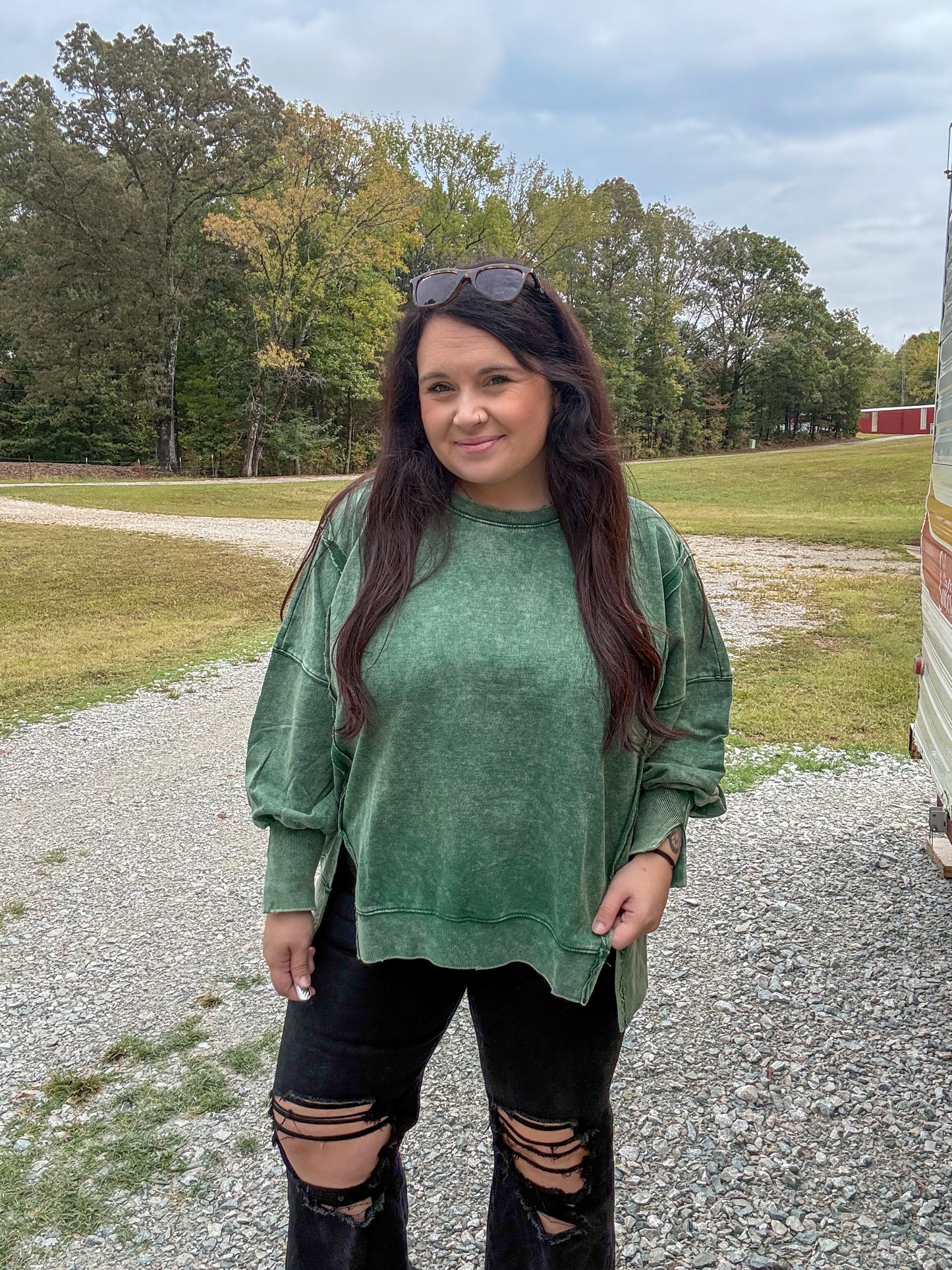 Exposed Seam Oversized Sweatshirt