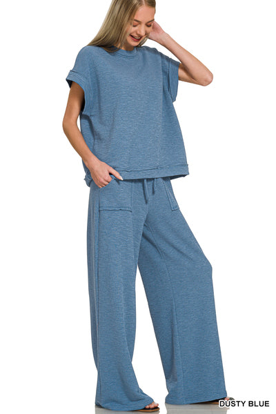 Cotton Slub Set-Dusty Blue