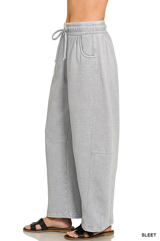 Acid Wash Barrel Sweatpants-Sleet