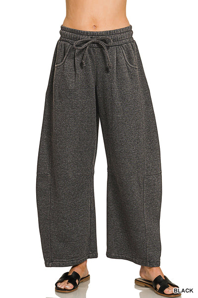 Acid Wash Barrel Sweatpants-Black PREORDER (Copy)