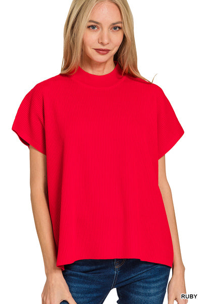 Mock Neck Boxy Sweater