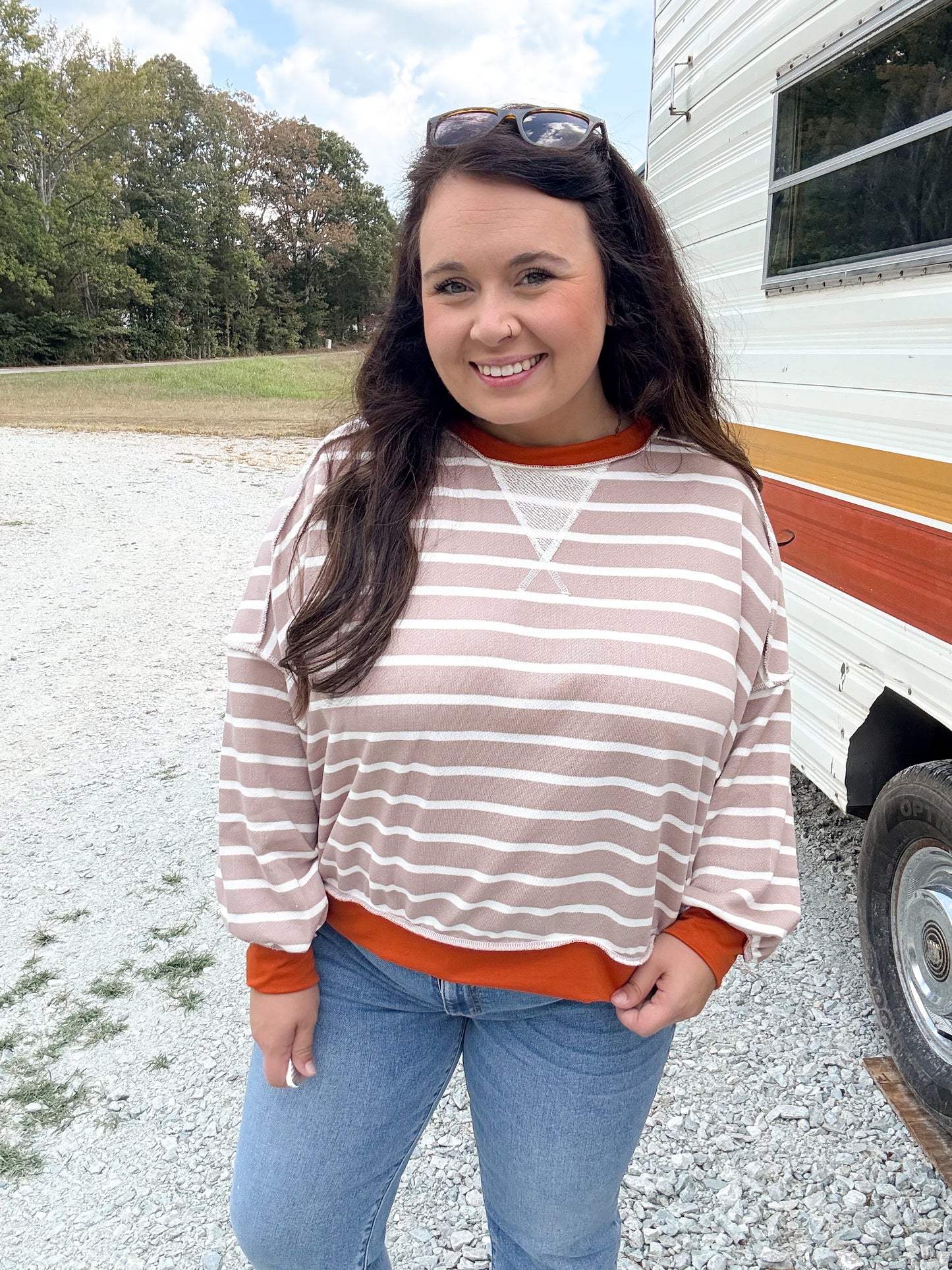 Loose Fit Striped Pullover