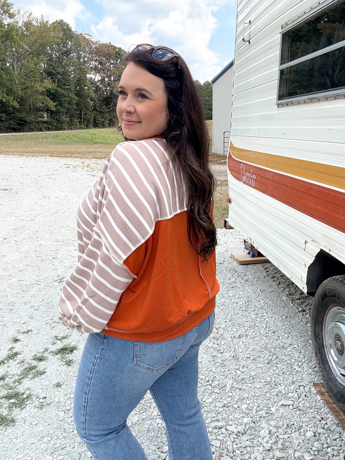 Loose Fit Striped Pullover
