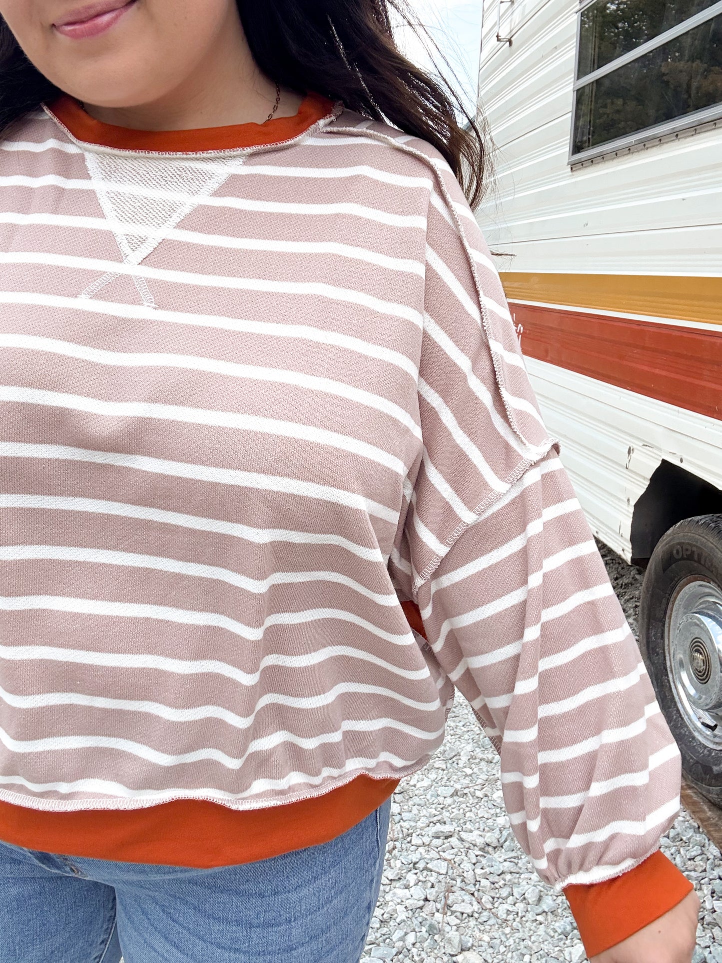 Loose Fit Striped Pullover
