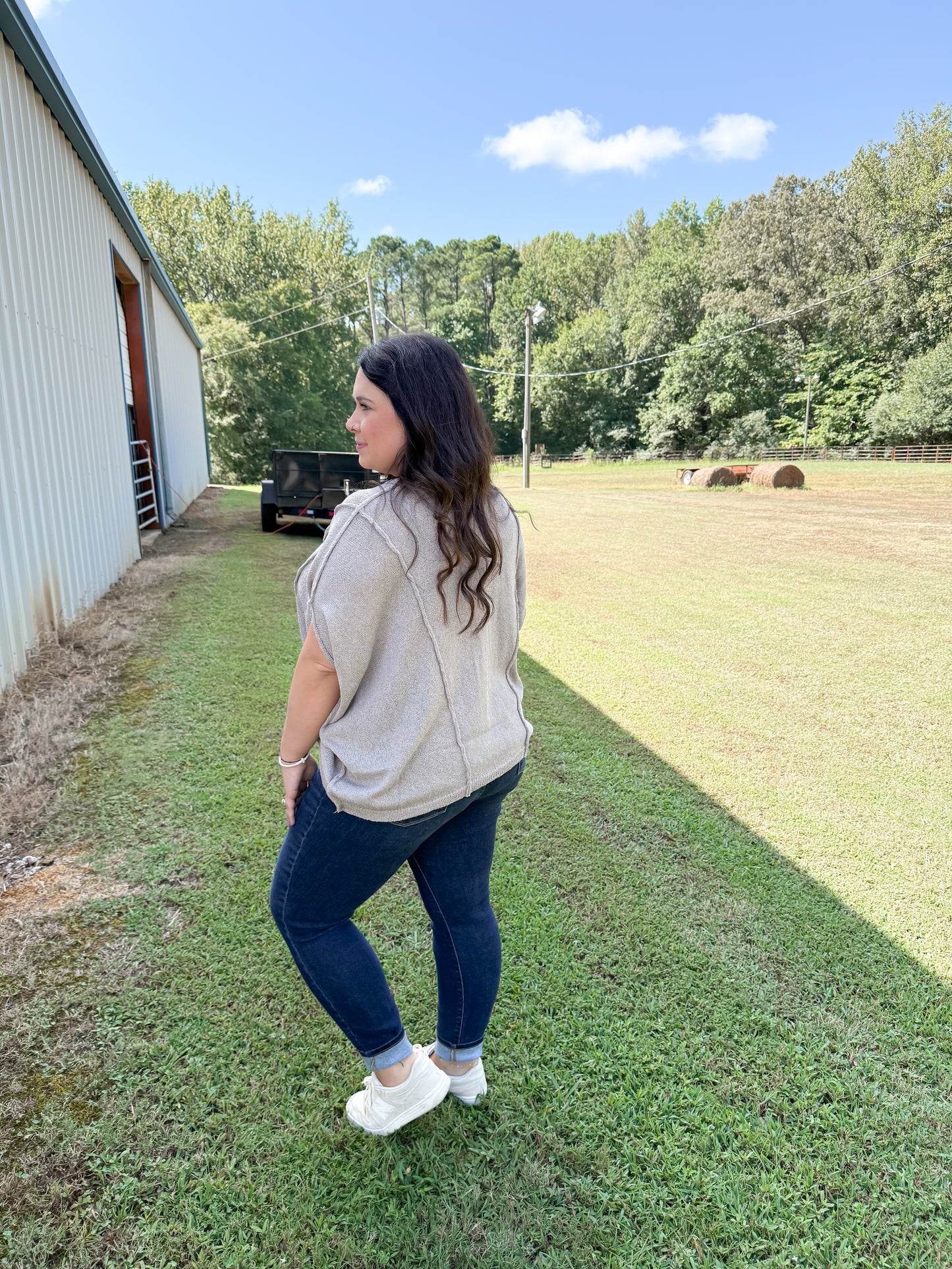 Short Sleeve Relaxed Knit Pullover
