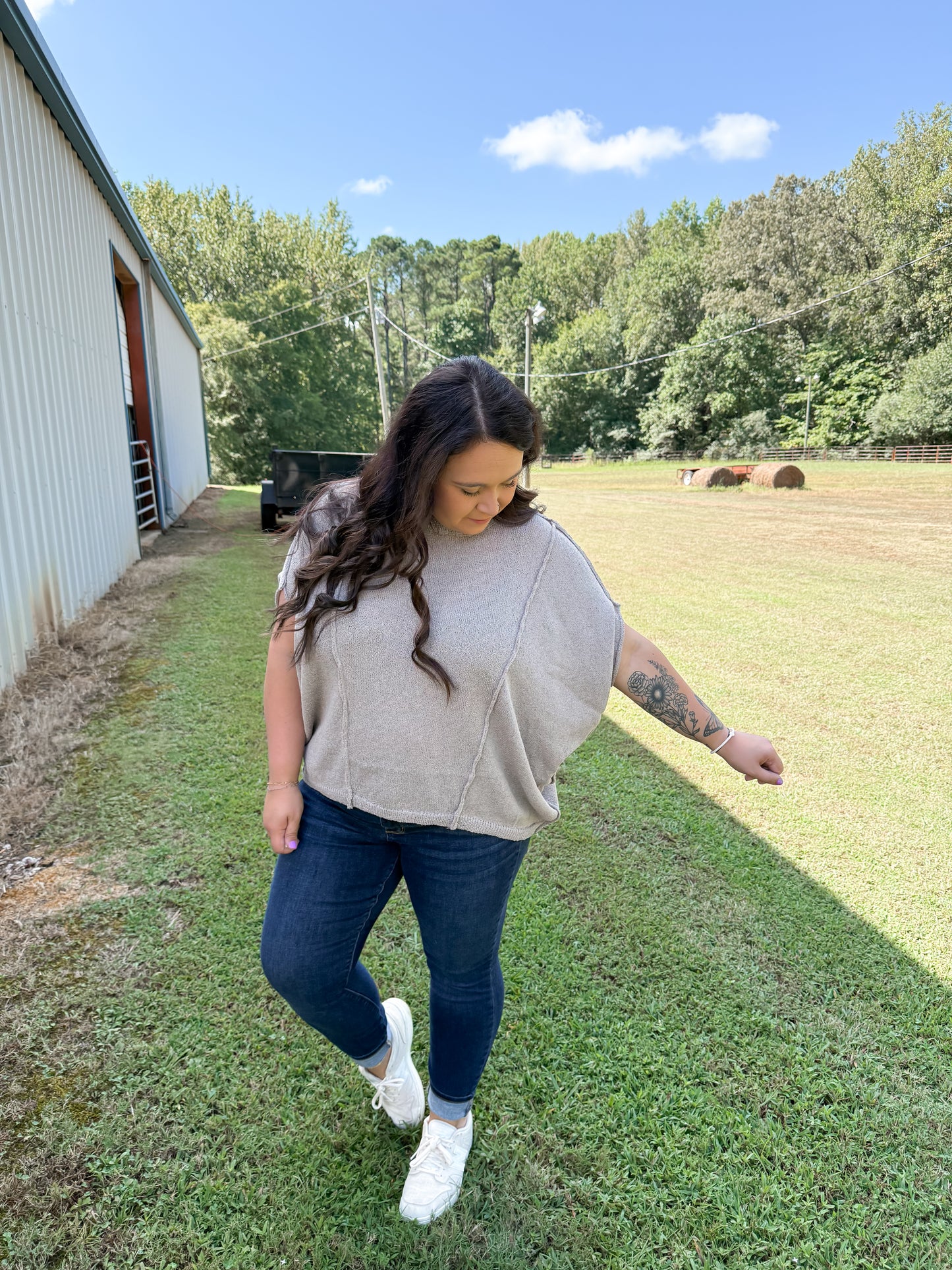 Short Sleeve Relaxed Knit Pullover