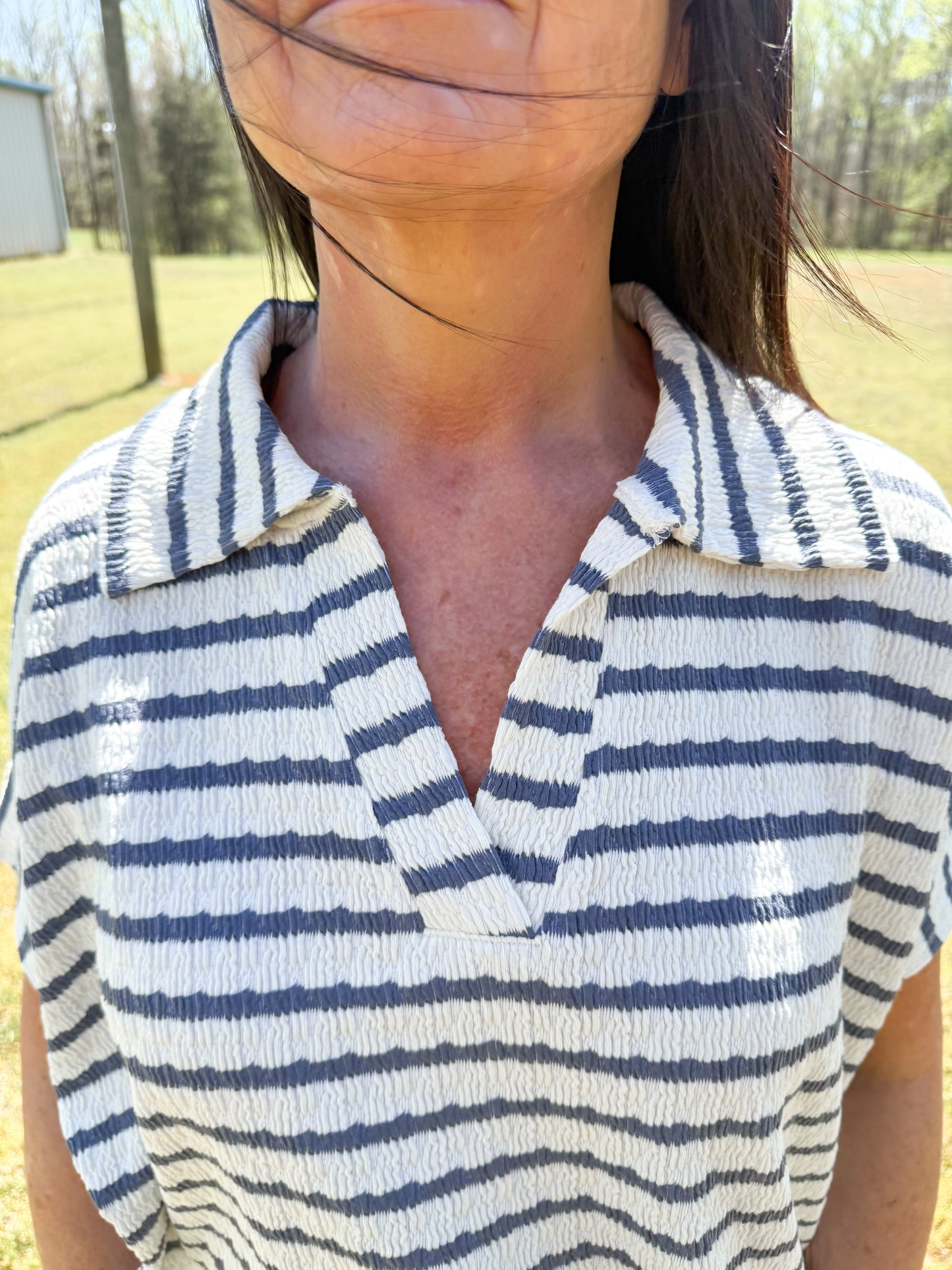 Striped Collar Top