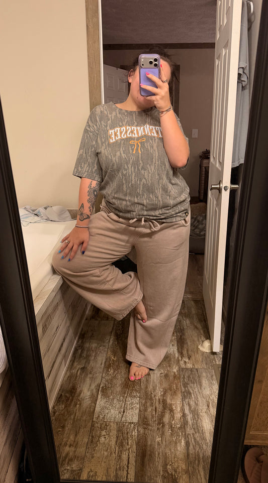 Acid Wash Barrel Sweatpants-Ash Mocha