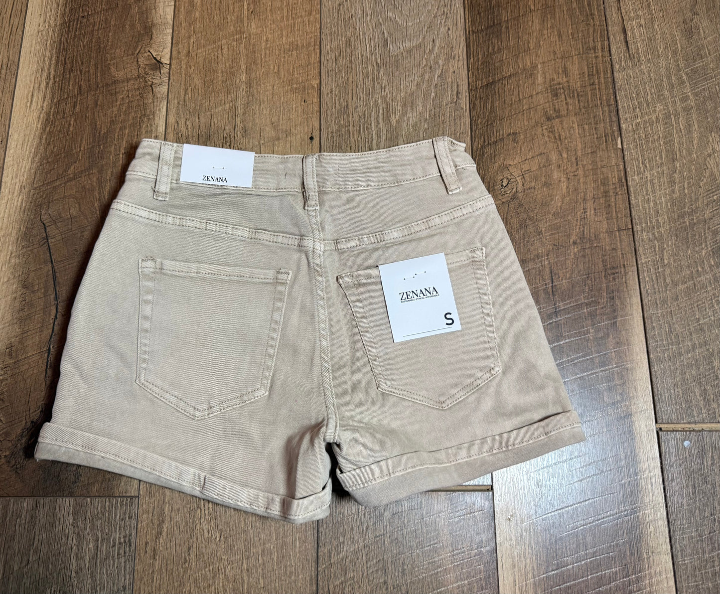 Cuffed Denim Shorts