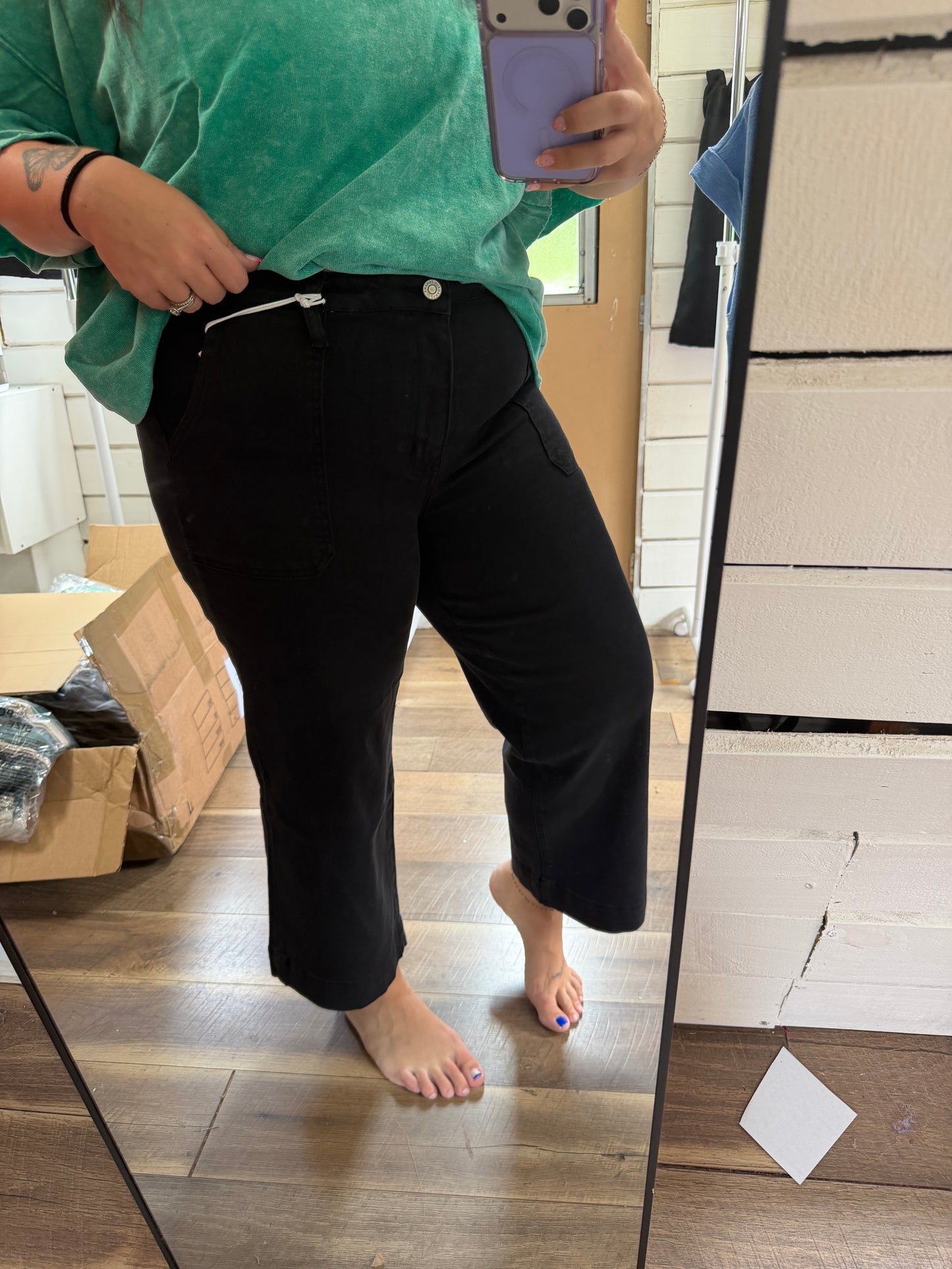 Cropped Black Denim