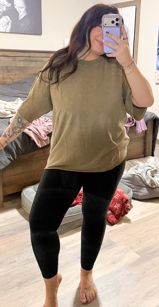 Oversized Terry Washed-Mocha