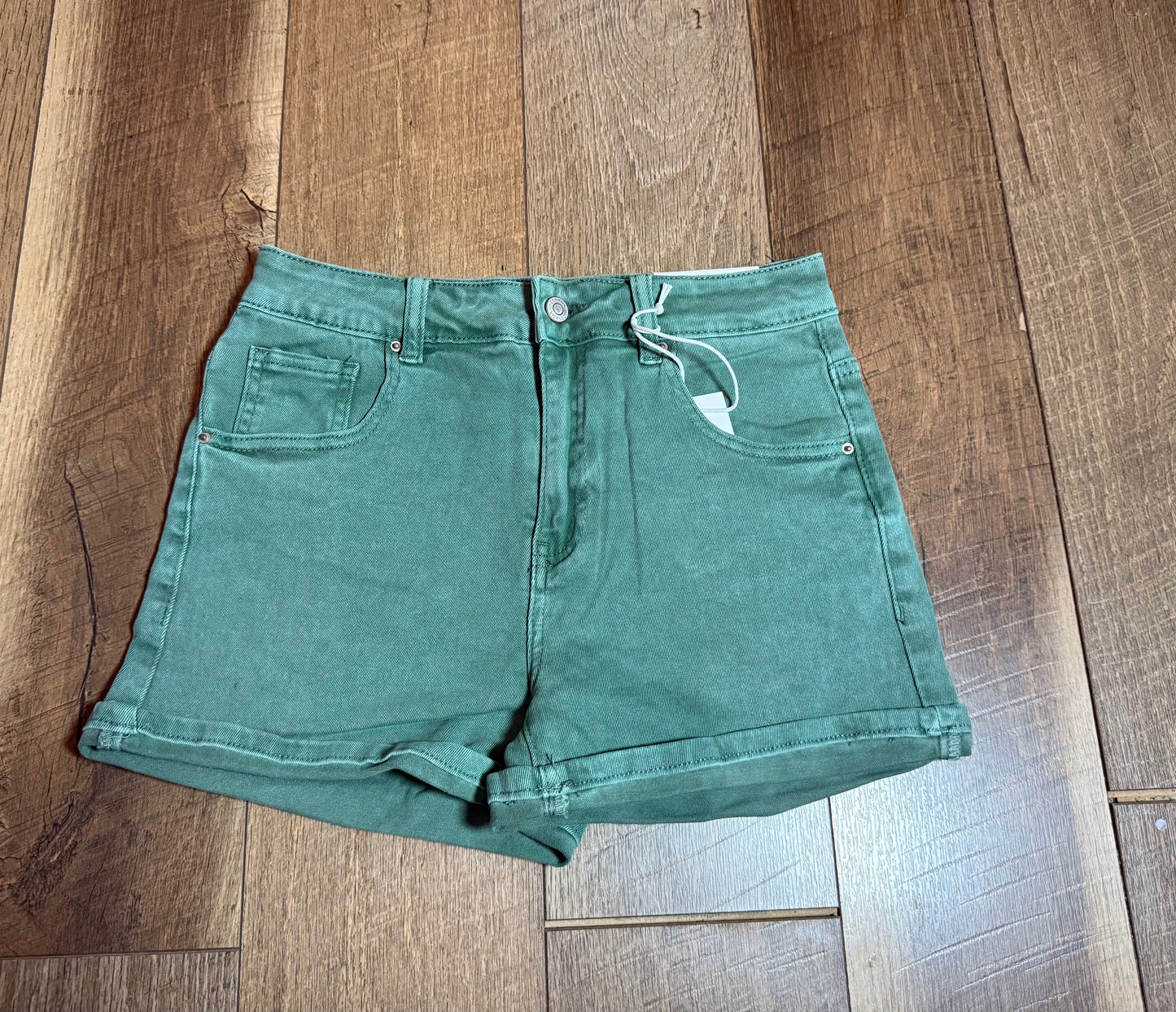 Cuffed Denim Shorts