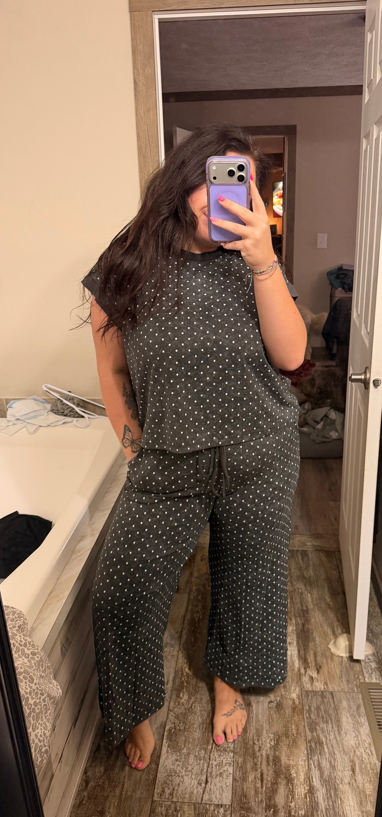 Black and White Polka Dot Set