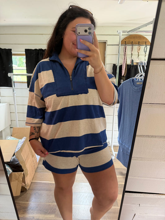 Color block Set-Navy
