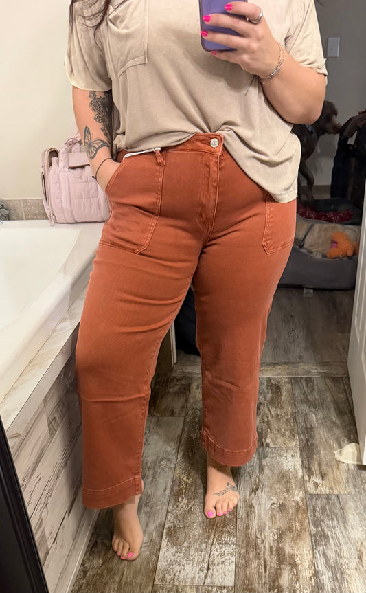 Cropped Rust Denim