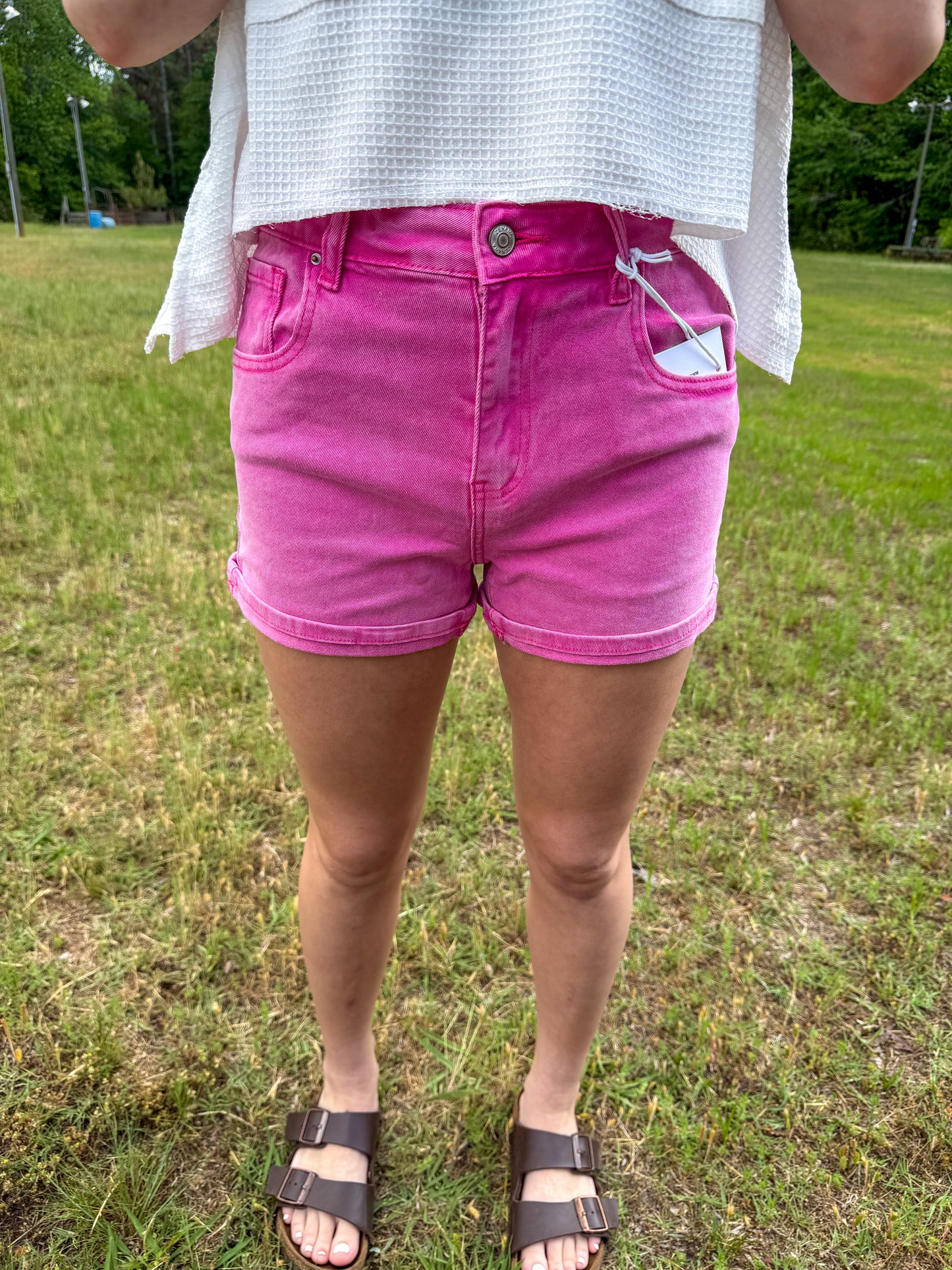 Cuffed Denim Shorts