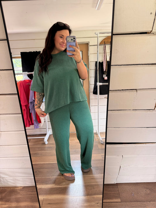 PLUS Hunter Green Ribbed set