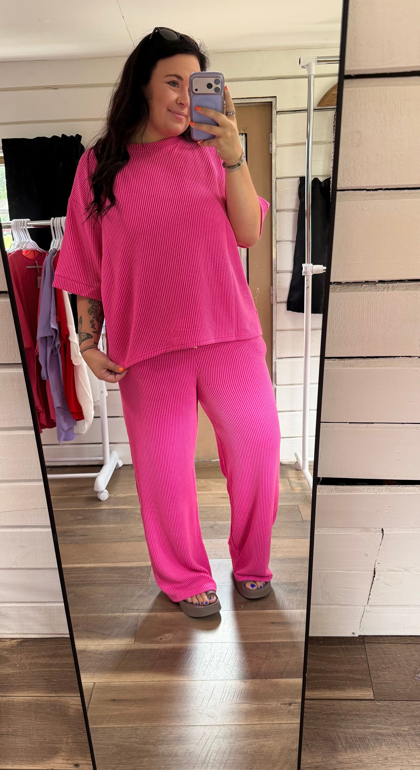 PLUS Hot Pink Ribbed set