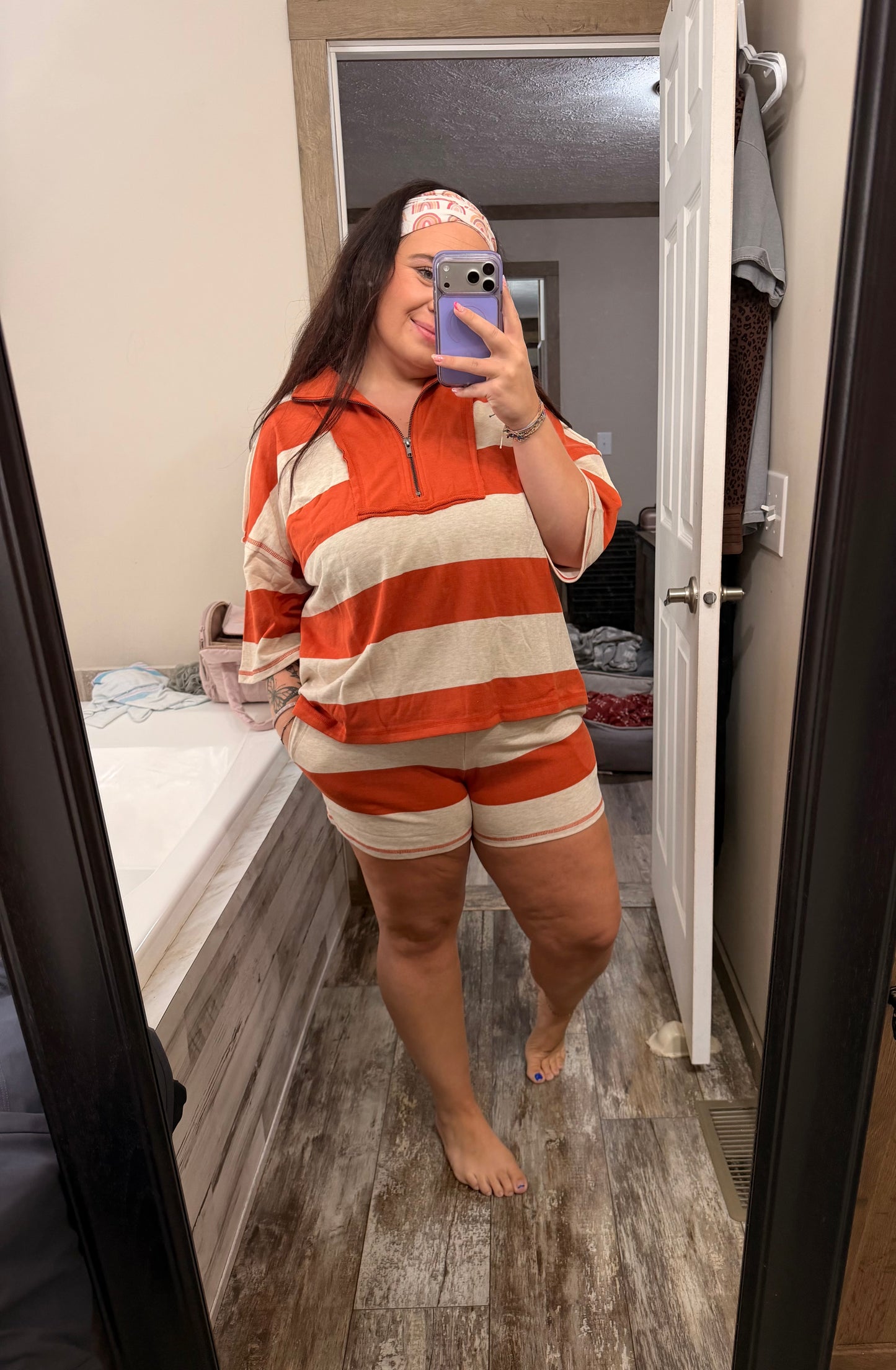 Color block Set-burnt orange