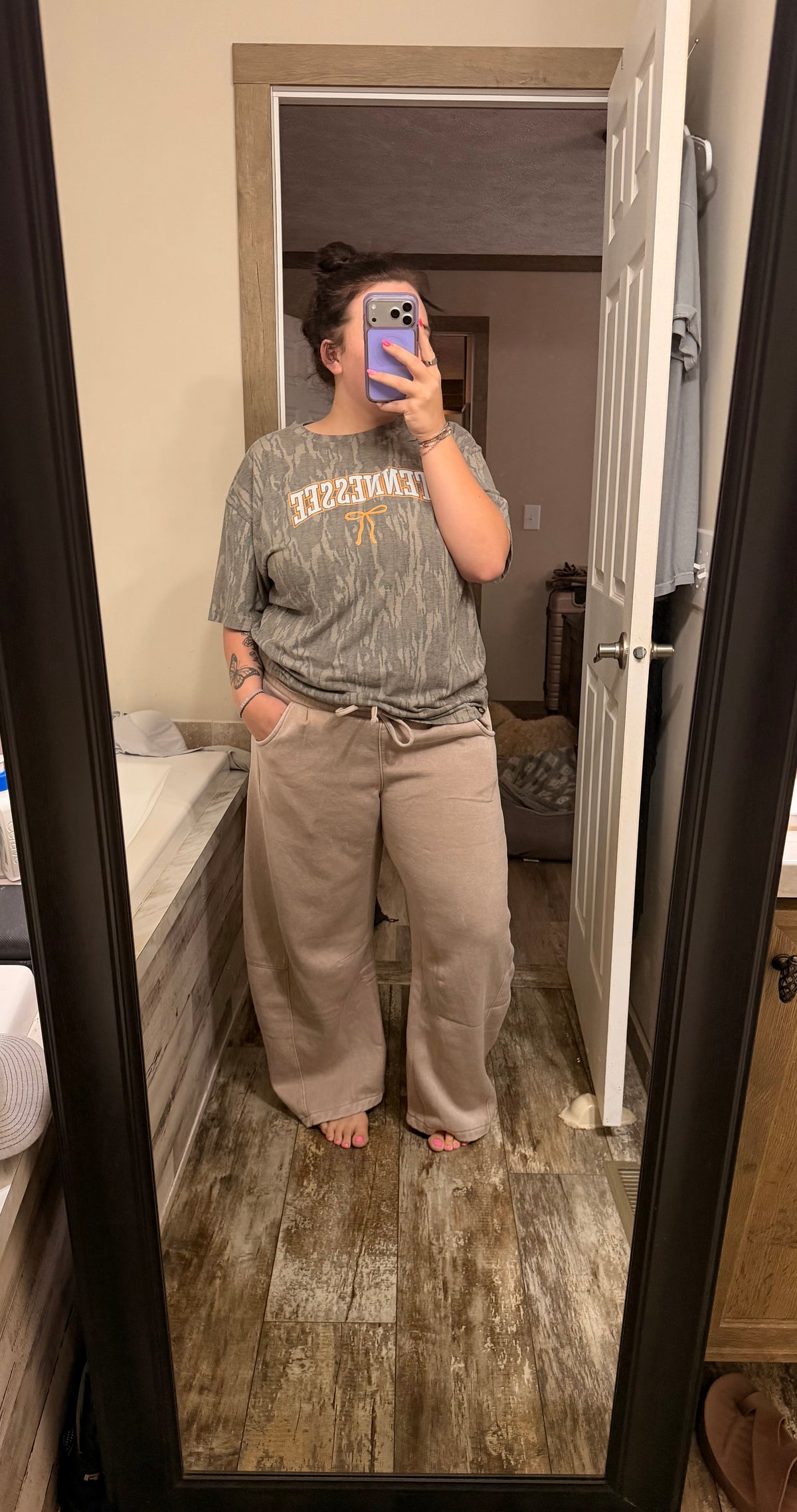 Acid Wash Barrel Sweatpants-Ash Mocha