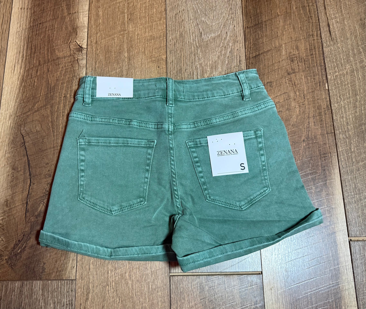 Cuffed Denim Shorts