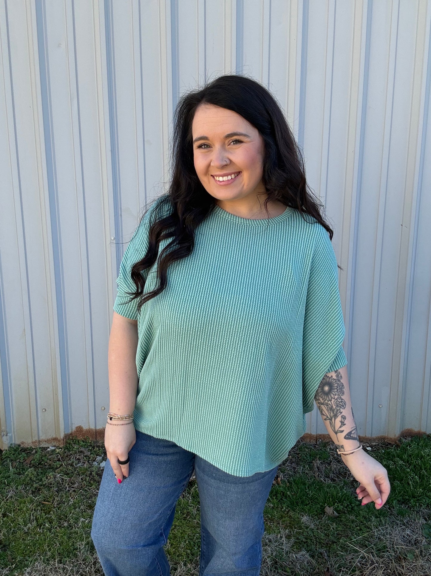 Oversized Ribbed Top