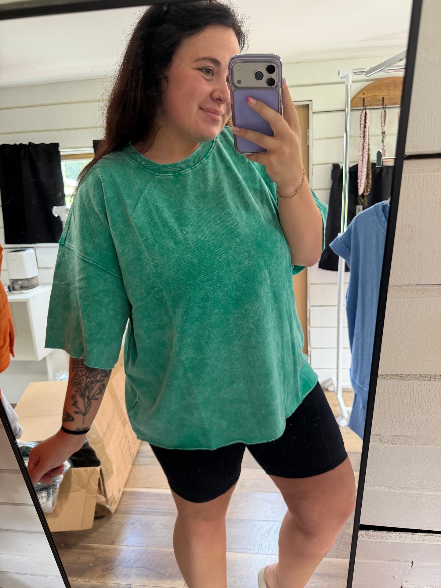 French Terry Tee-Kelly Green