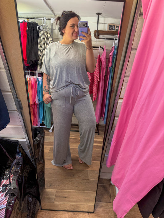 Relaxed Fit Lounge Set-Gray