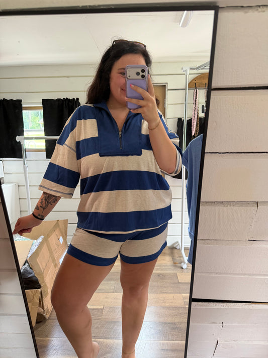 Color block Set-Navy