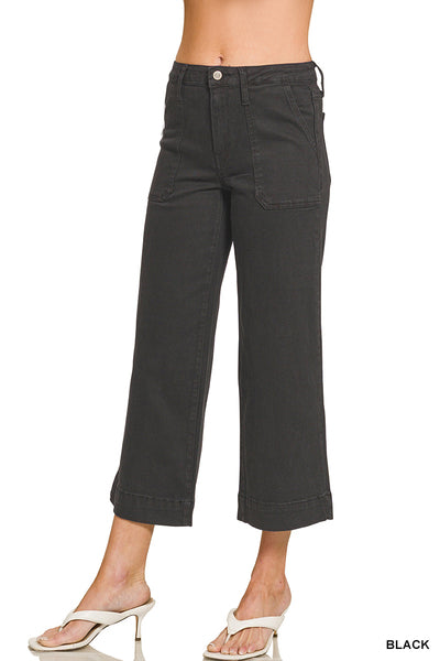 Cropped Black Denim