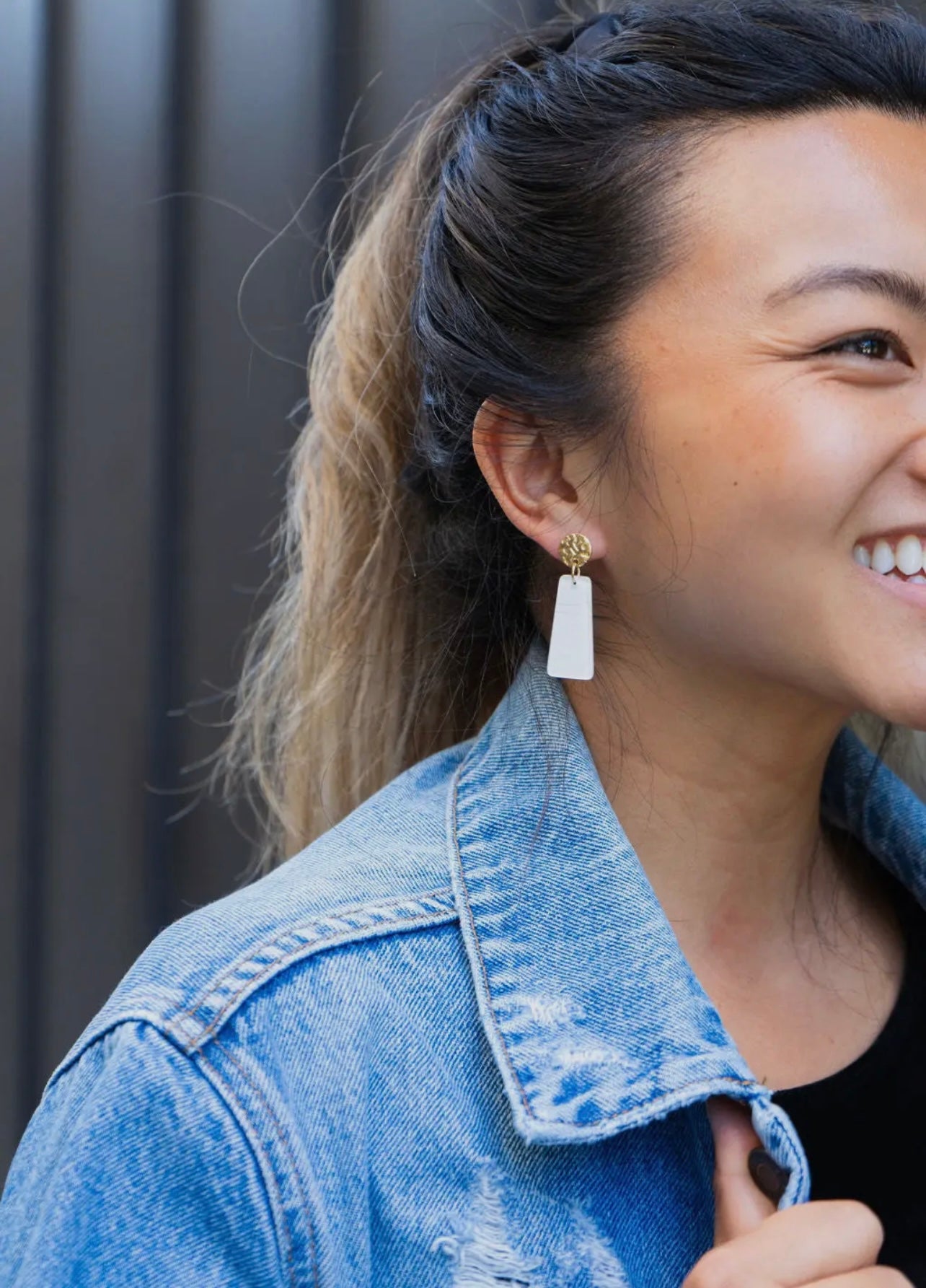 White Glitter Earrings