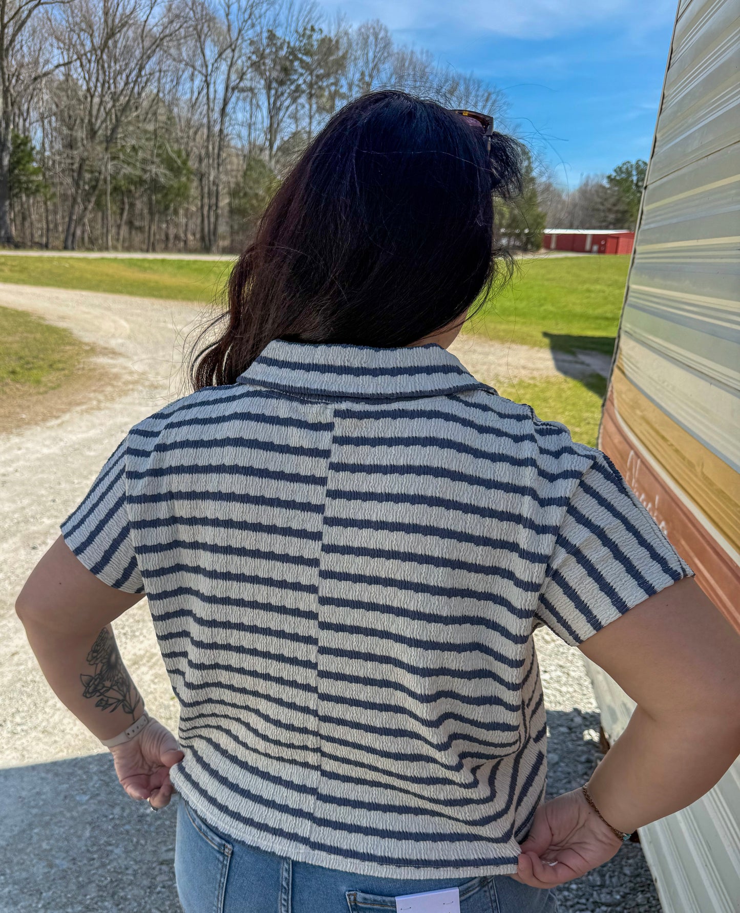 Striped Collar Top