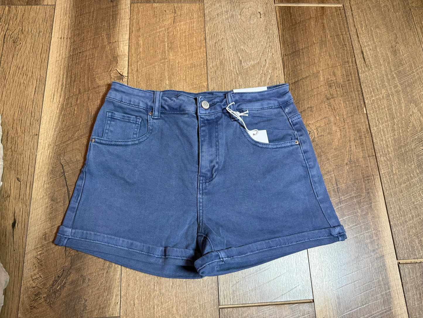 Cuffed Denim Shorts