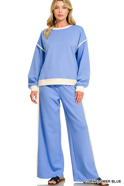 Scuba Contrast Detail Set- Cornflower Blue