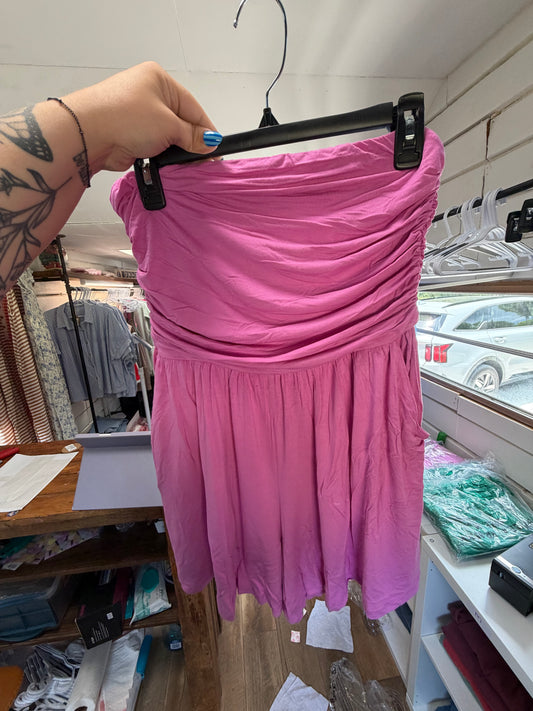 Strapless Romper-Bright Mauve