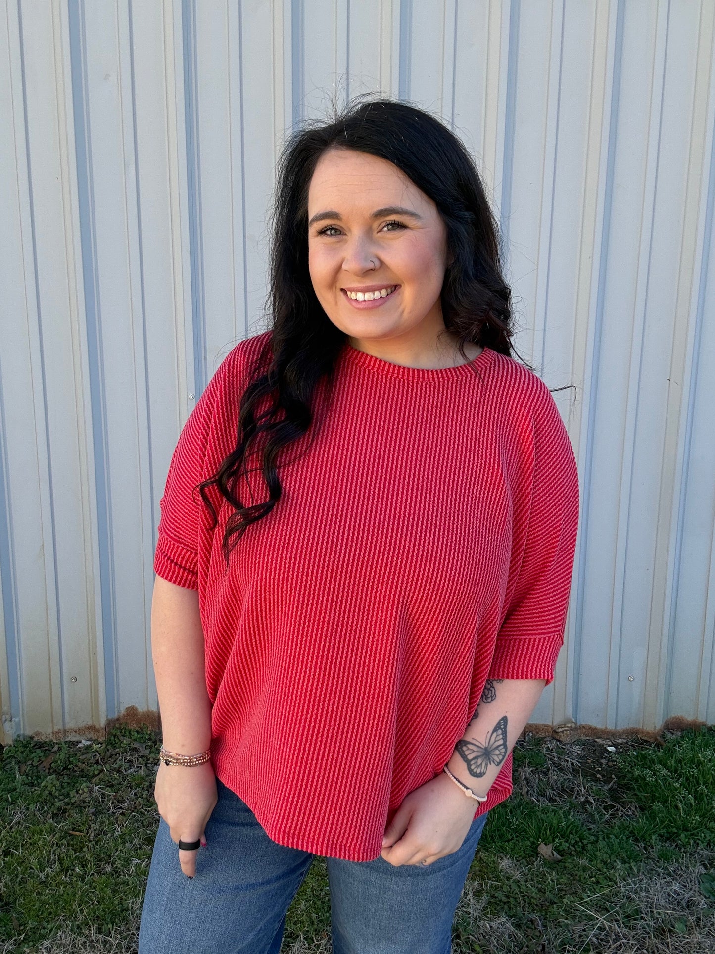 Oversized Ribbed Top