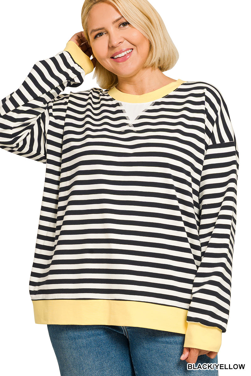 Striped Pullover-Black/Yellow