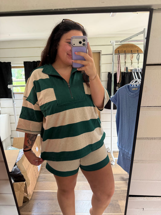 Color block Set-Hunter Green