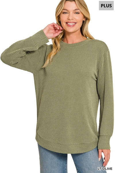 Ribbed Long Sleeve-light Olive