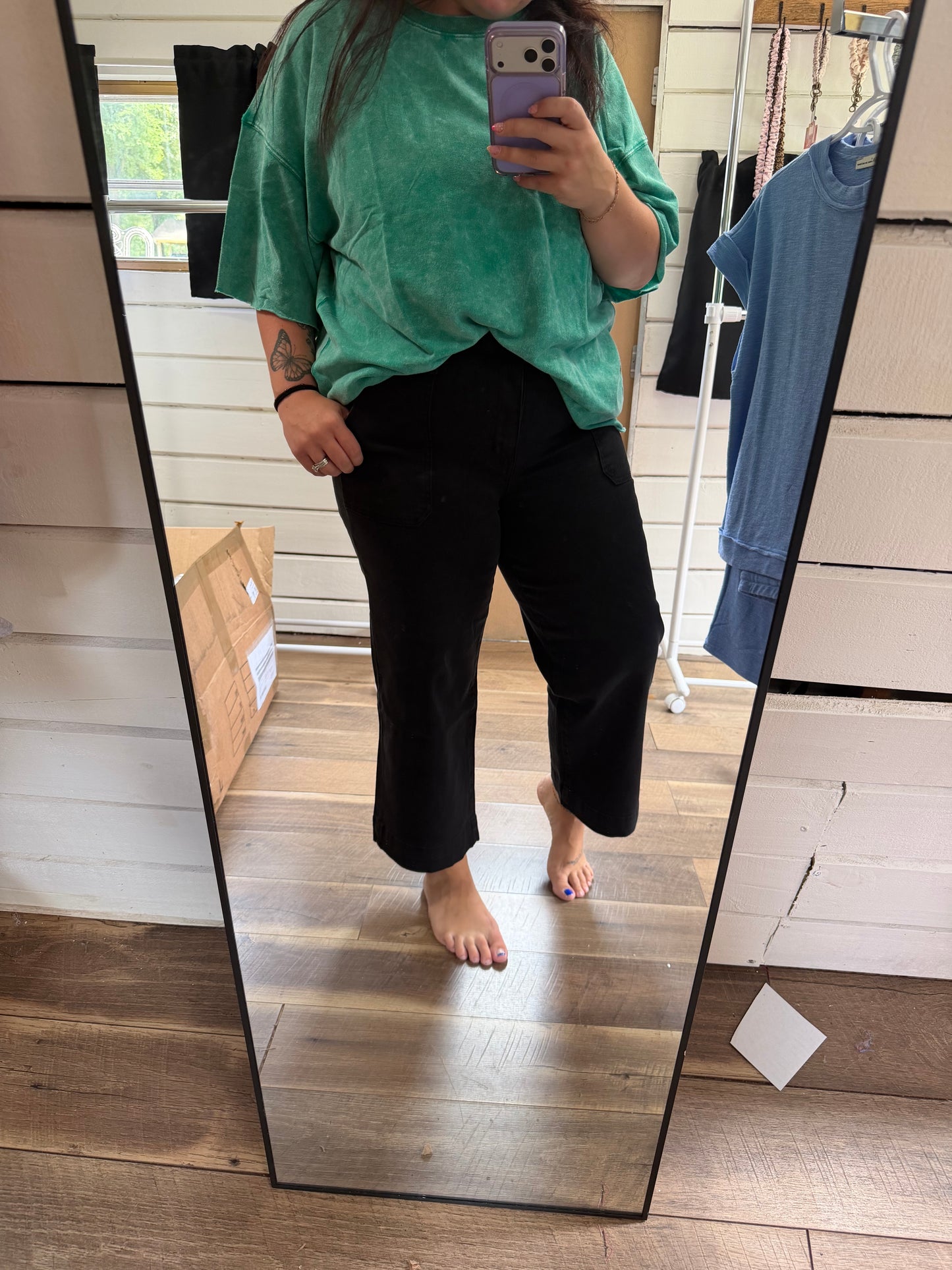 Cropped Black Denim