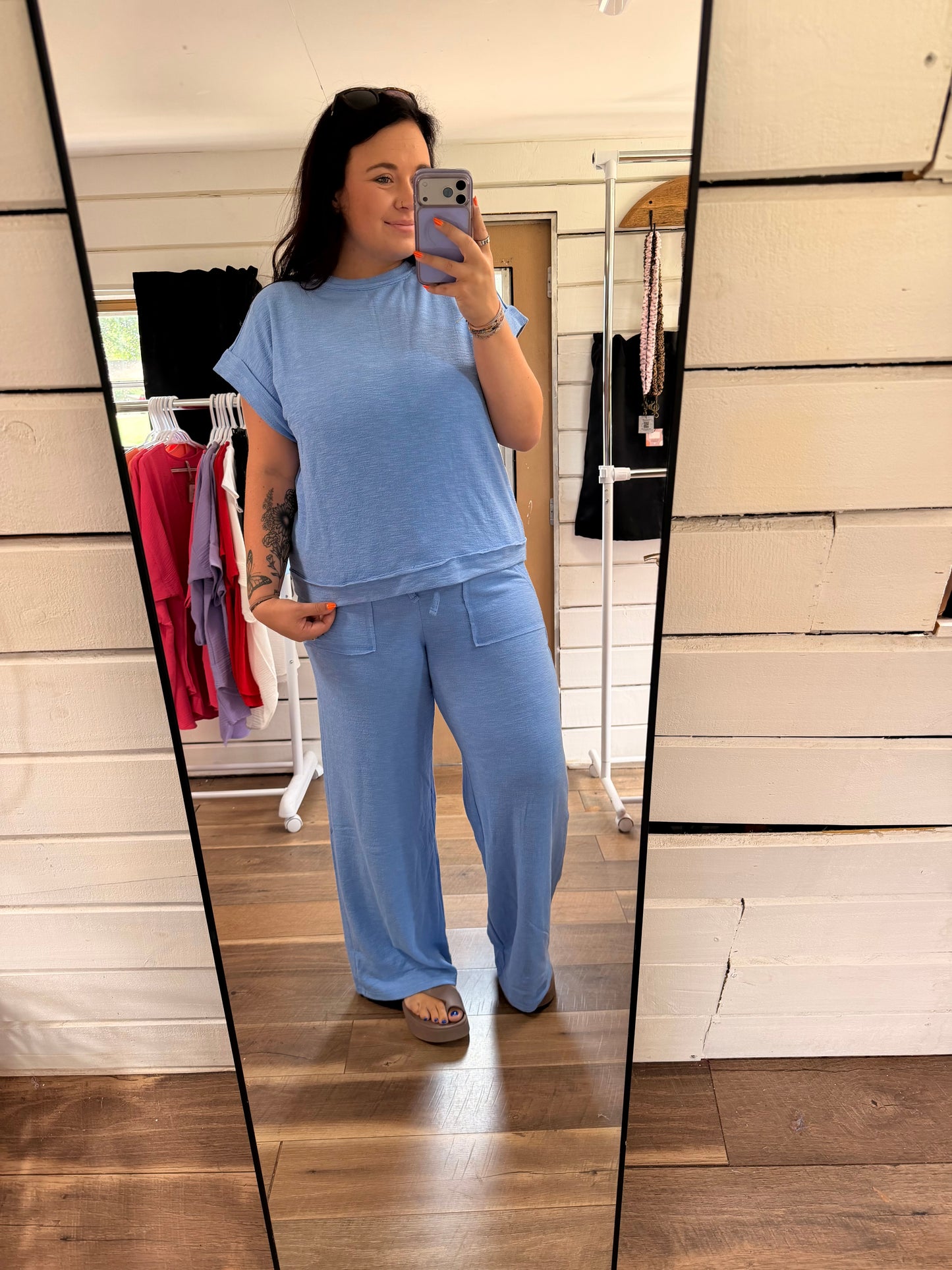 Cotton Slub Set-Cornflower Blue